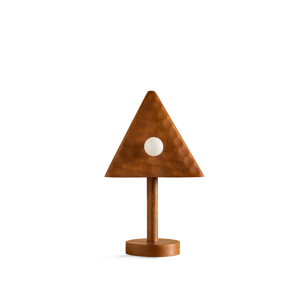 Lámpara de mesa de madera triangular Pirena – vista principal