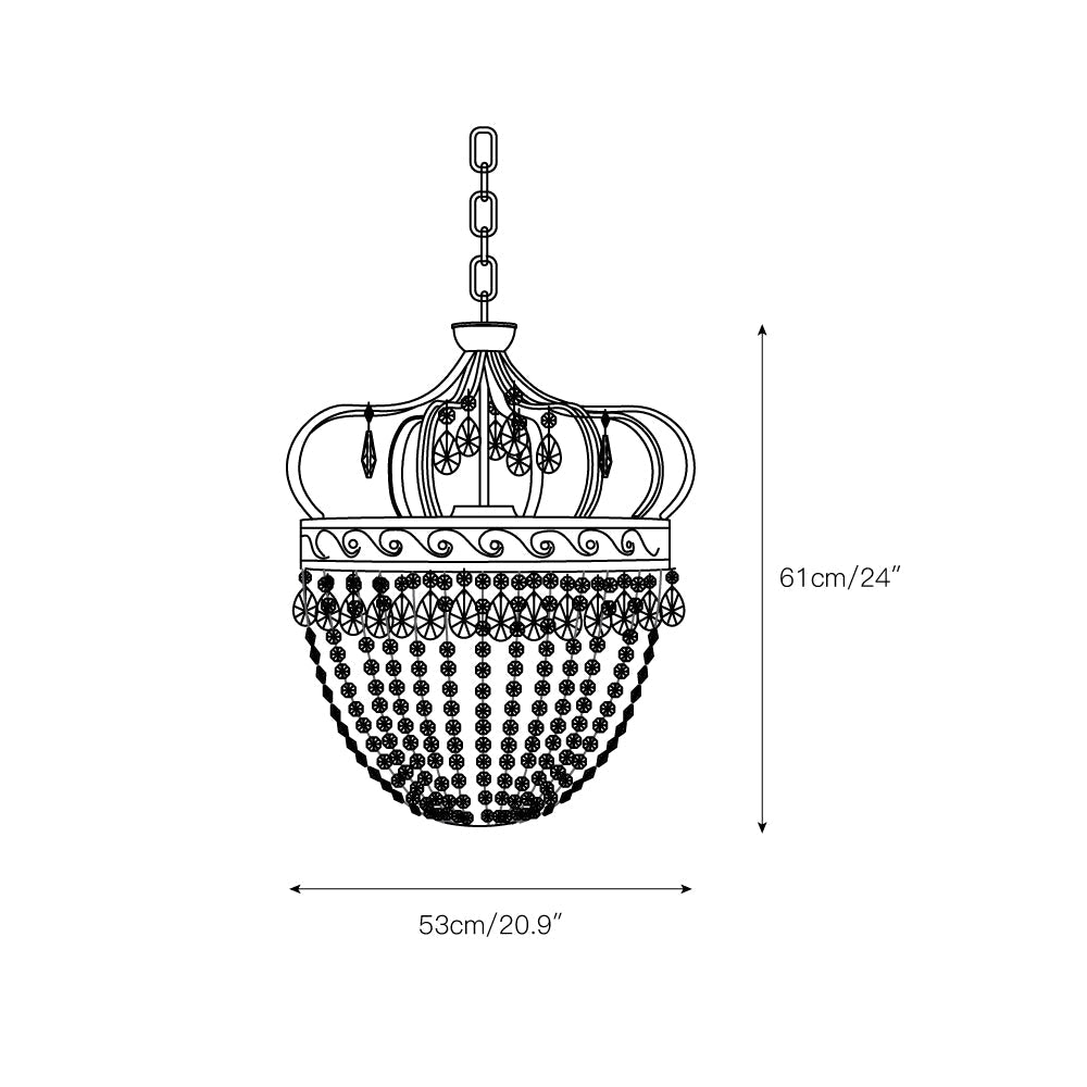 Lámpara de araña de cristal Rocío en un dormitorio elegante – imagen 4