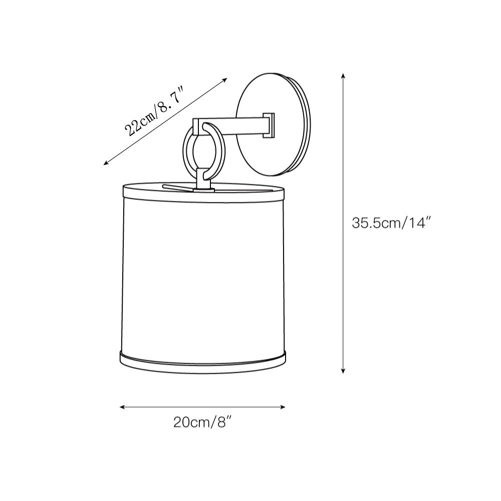 Aplique de pared con aro Circela junto a un cabecero – imagen 3
