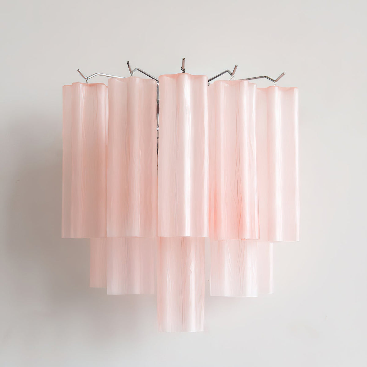 Aplique de pared de tubos de cristal Iriana – cristal rosa