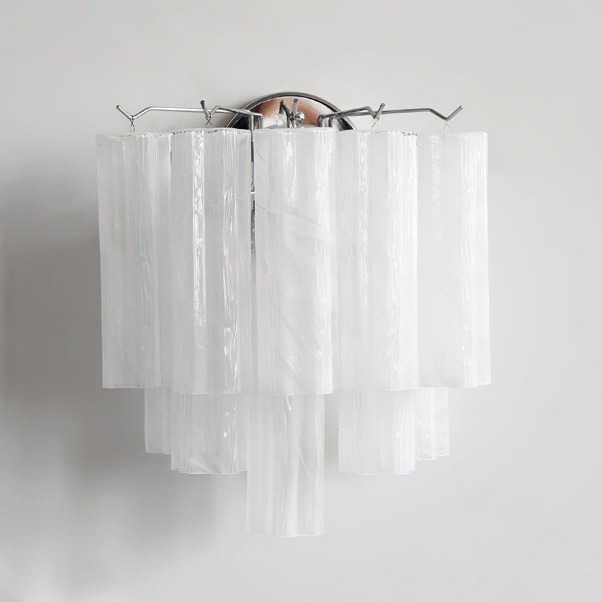 Aplique de pared de tubos de cristal Iriana – cristal blanco