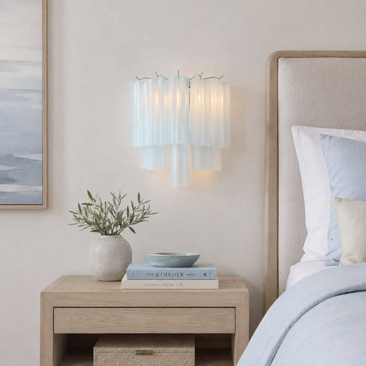 Aplique de pared de tubos de cristal Iriana en un interior luminoso – imagen 27