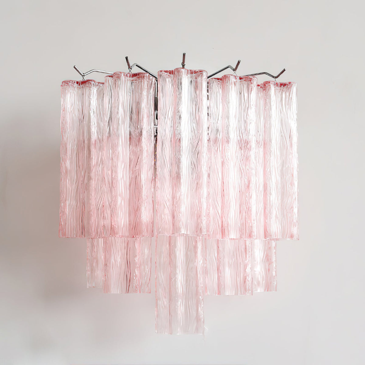 Aplique de pared de tubos de cristal Iriana – cristal rosa claro