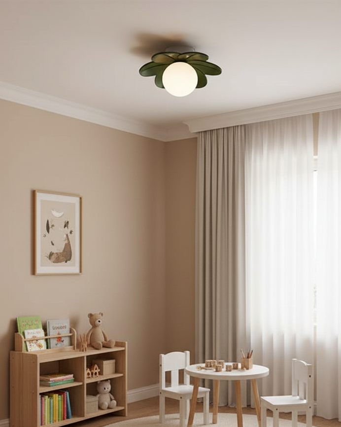 Plafón de techo en forma de flor Florina en un pasillo luminoso – imagen 11