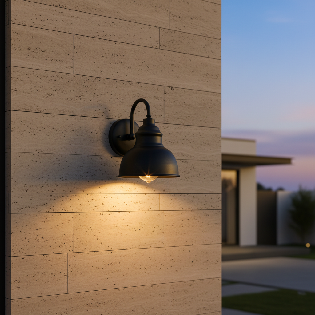 Aplique de pared exterior Jamira en la fachada de una casa – imagen 9