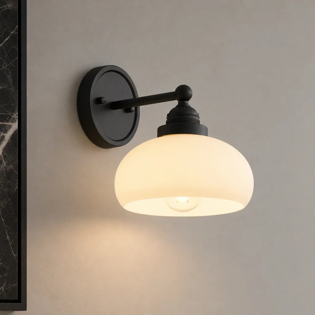 Aplique de pared vintage Ferrola – negro, 1 luz