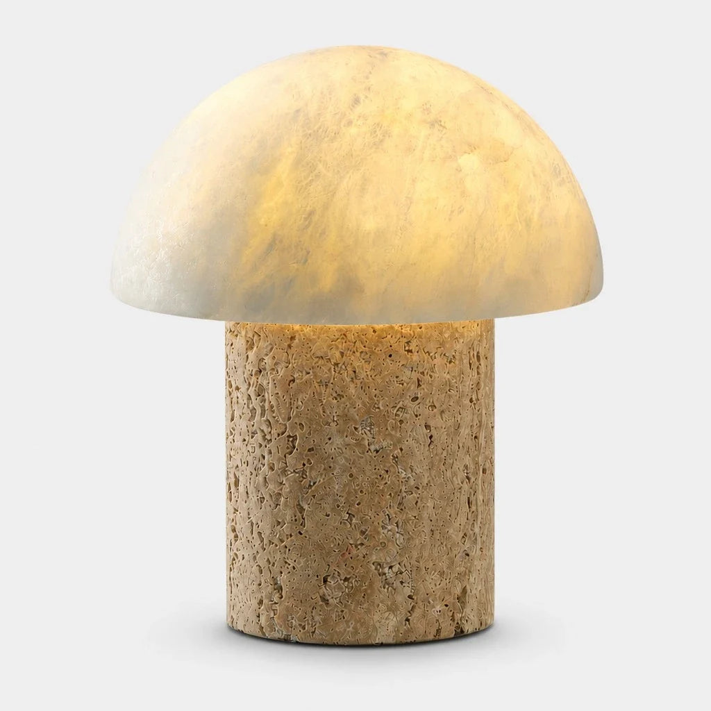 Lámpara de mesa seta de travertino Cepela – vista principal
