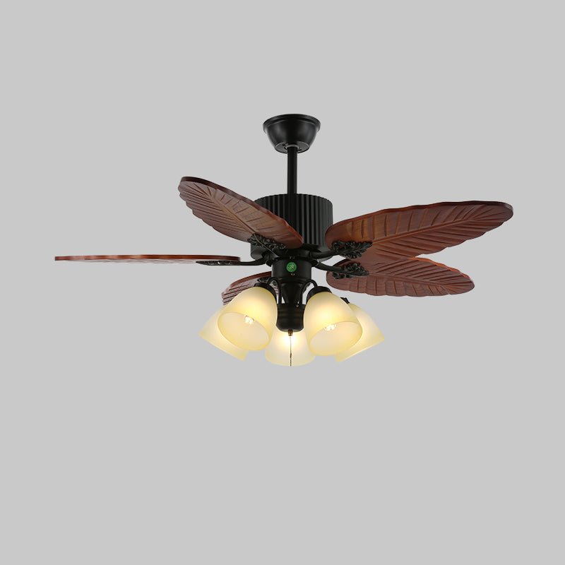Ventilador de techo con luz Palmeral en un salón de estilo tropical – imagen 7