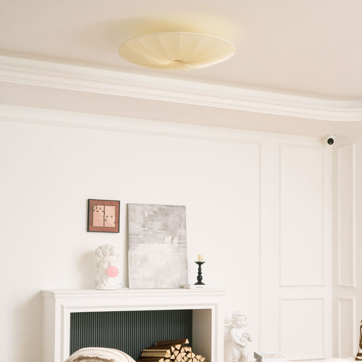Plafón de tela con flecos Borla en un dormitorio acogedor – imagen 9