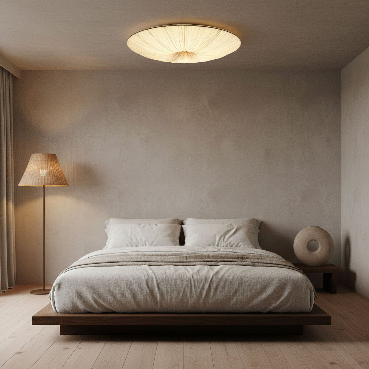 Plafón de tela con flecos Borla en un dormitorio acogedor – imagen 3