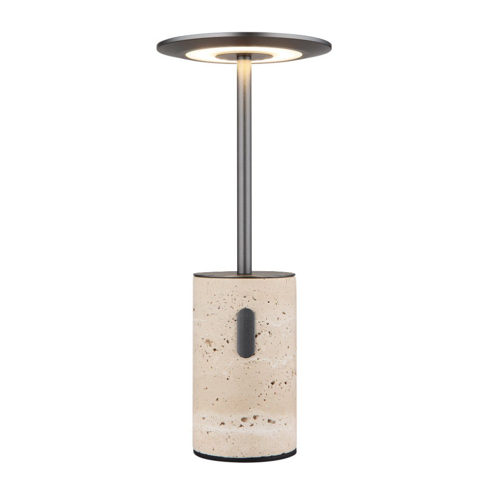 Lámpara de mesa inalámbrica de travertino Tufela – vista principal