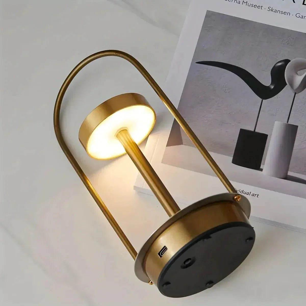 BrilloVintage - Lámpara de Mesa Retro Recargable