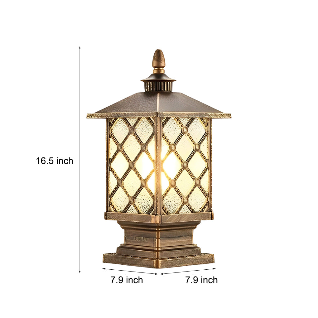 Farol de pilar exterior Kolmara – medidas en pulgadas