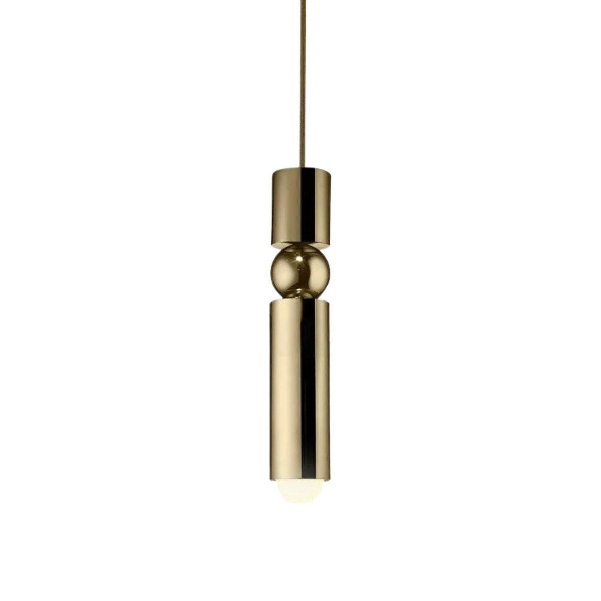 Lámpara colgante tubular Fustela – dorada de 1 luz