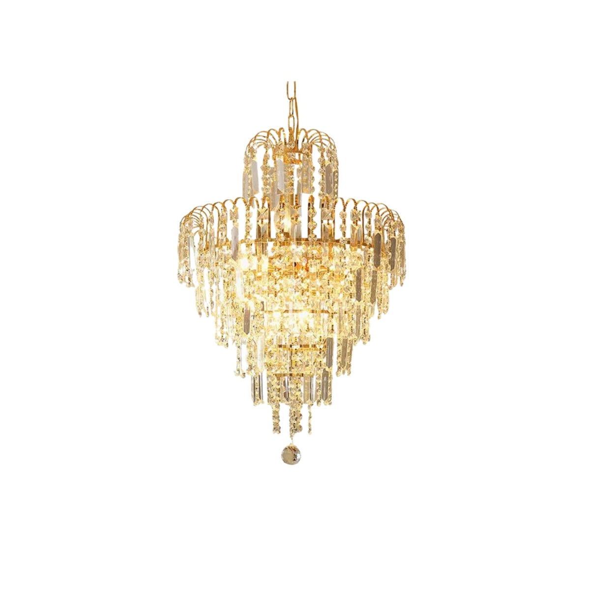 Lámpara de araña de cristal Brizala – vista frontal sobre fondo blanco