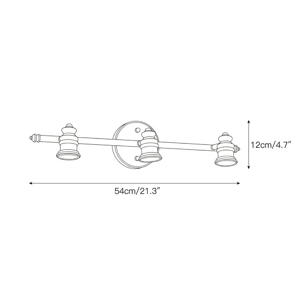Aplique de pared de latón con focos Focira – 3 focos