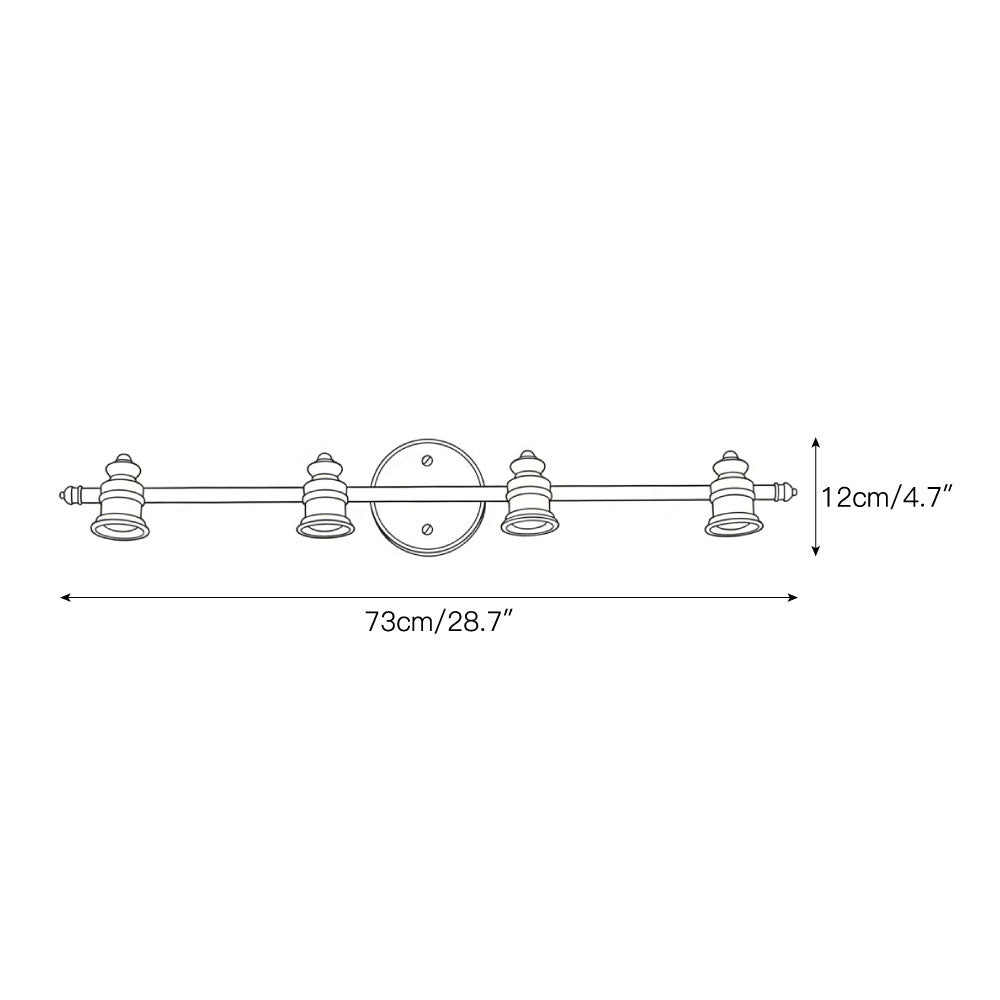 Aplique de pared de latón con focos Focira – 4 focos
