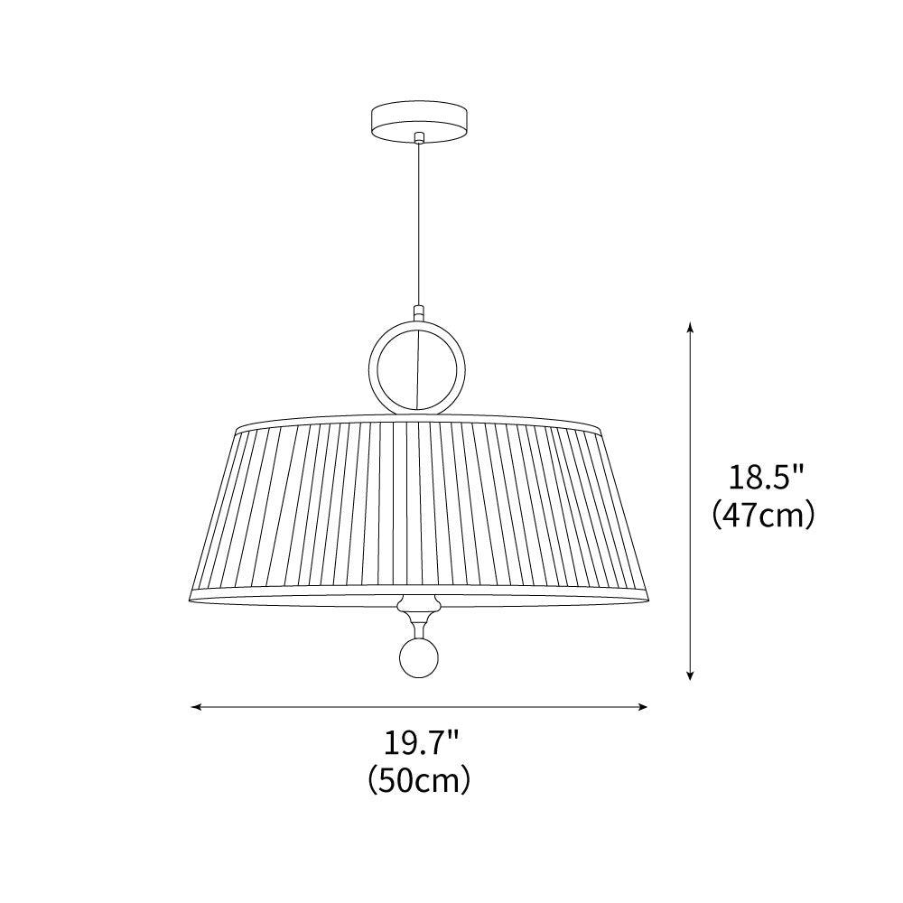 Lámpara colgante con pantalla plisada Jovela sobre una mesa de comedor – imagen 3