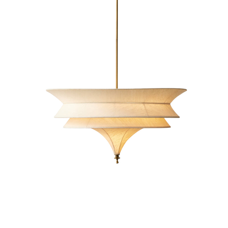 Lámpara colgante escalonada de lino Escalo – tamaño Ø 80 cm