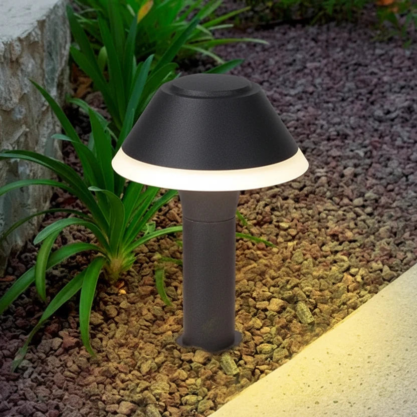 Jumena - Baliza de Jardín LED Seta de Metal Antracita con Luz Cálida
