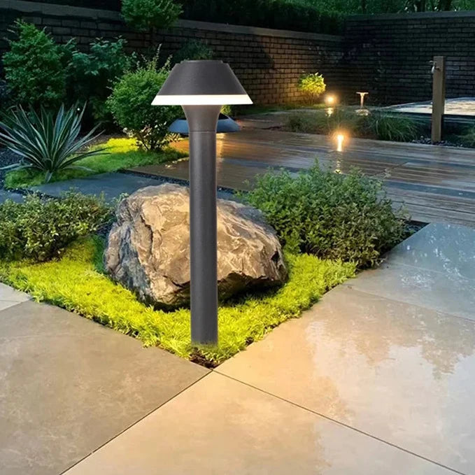 Baliza de jardín Jumena – de 60 cm junto a un camino de piedra