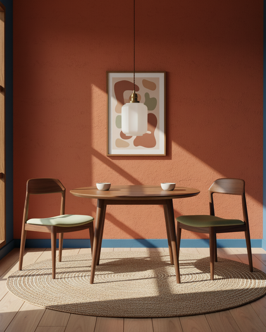 Lámpara colgante de cristal opalino Galena sobre una mesa de cocina – imagen 12