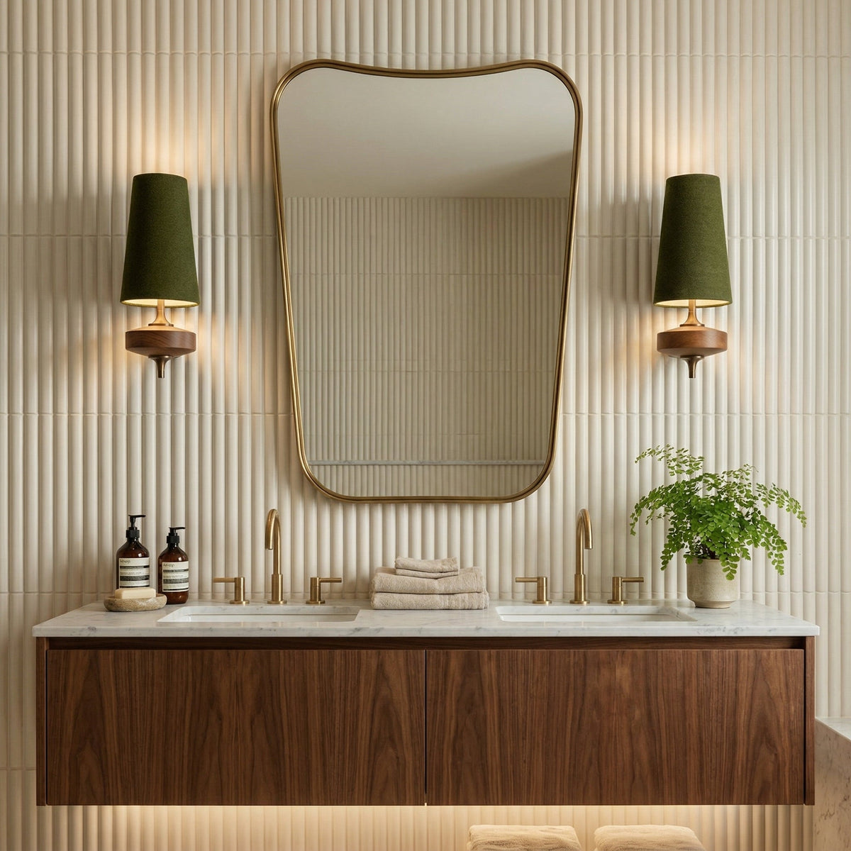Aplique de pared de nogal Datila en un salón acogedor – imagen 12