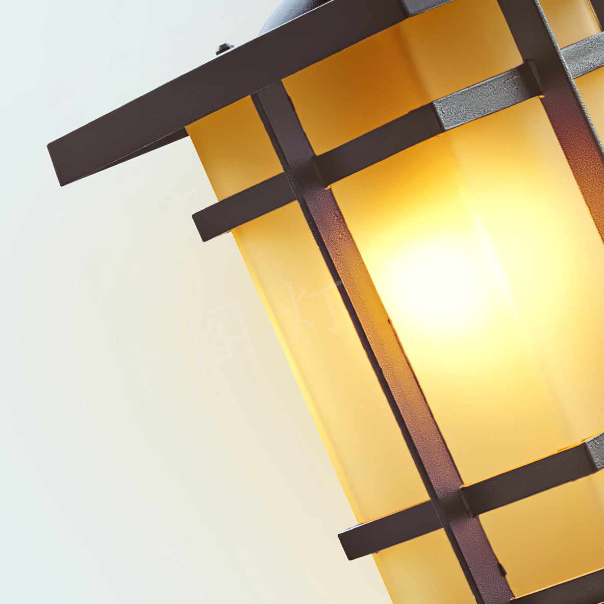 Aplique de pared exterior farol Jilaro – detalle del cristal encendido