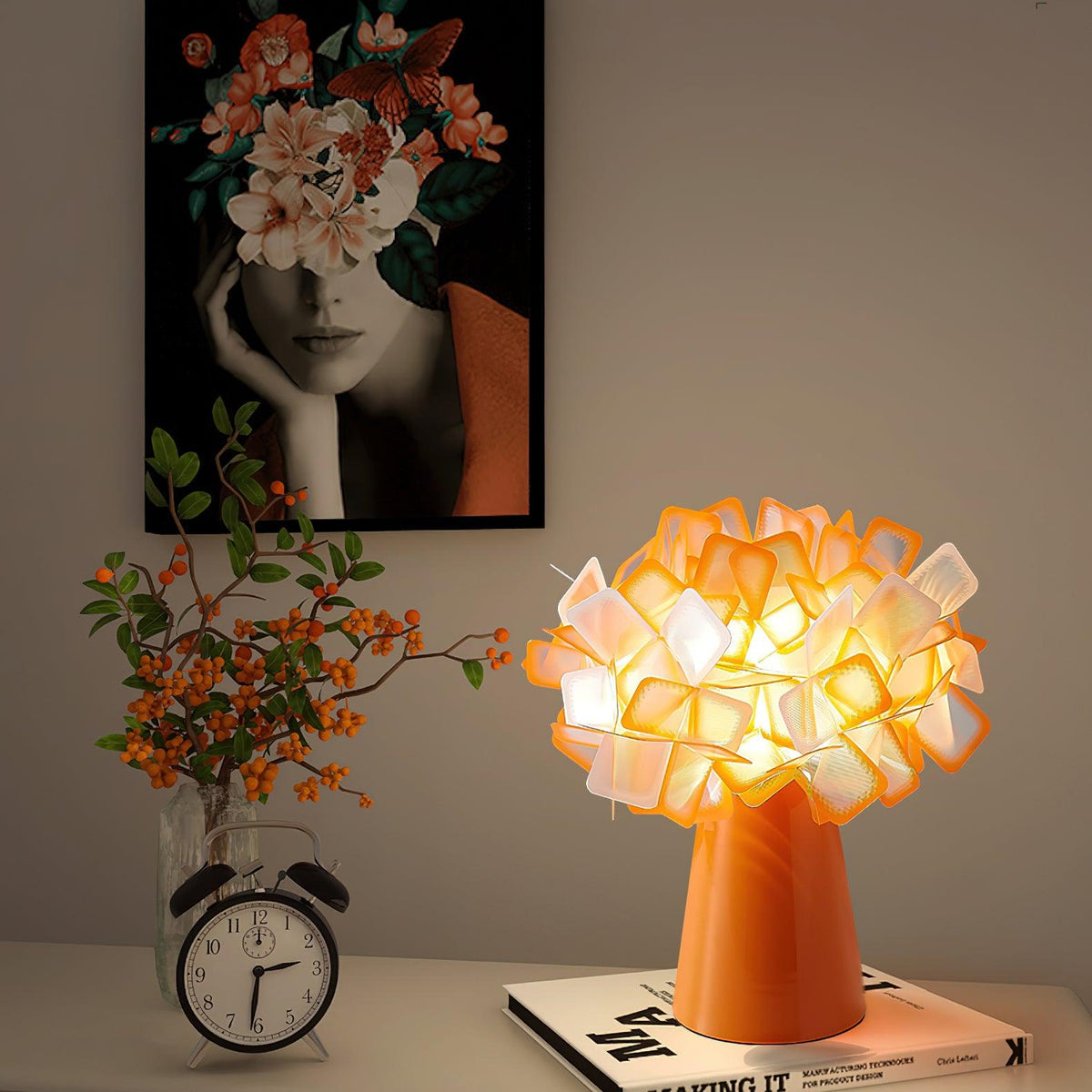 Lámpara de mesa flor Trebola en un salón luminoso – imagen 10