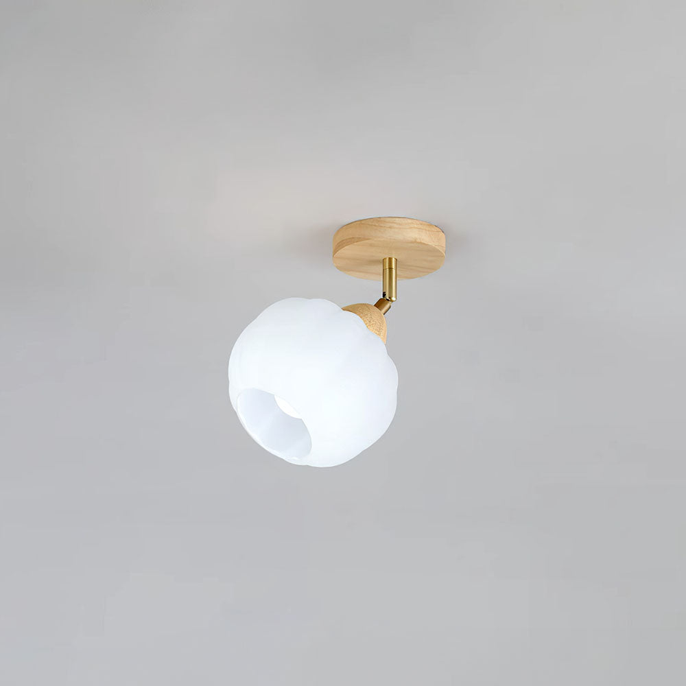 Iluminación de Techo de Madera Crema para Sala de Estar – Lámpara de Carril Moderna 3