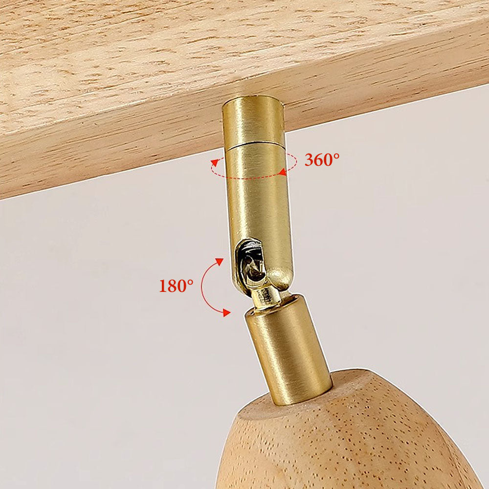 Iluminación de Techo de Madera Crema para Sala de Estar – Lámpara de Carril Moderna 7