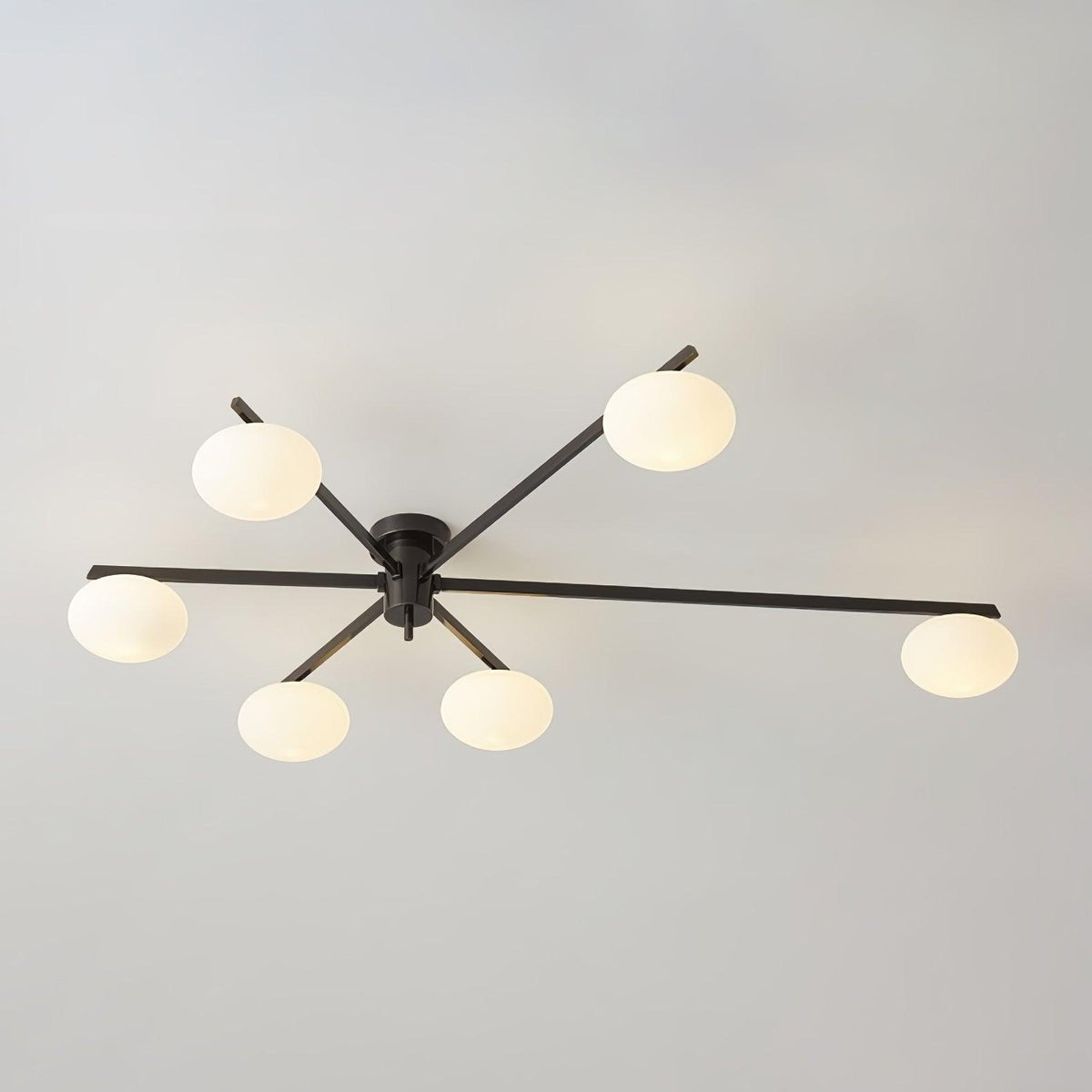 Lámpara de techo de brazos Estrela – negra con 6 luces