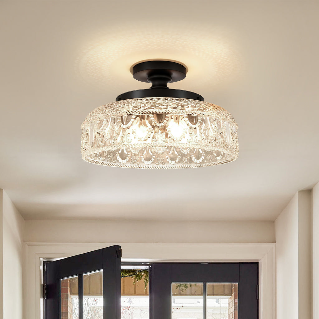Plafón de cristal texturizado Bisel en un pasillo acogedor – imagen 15