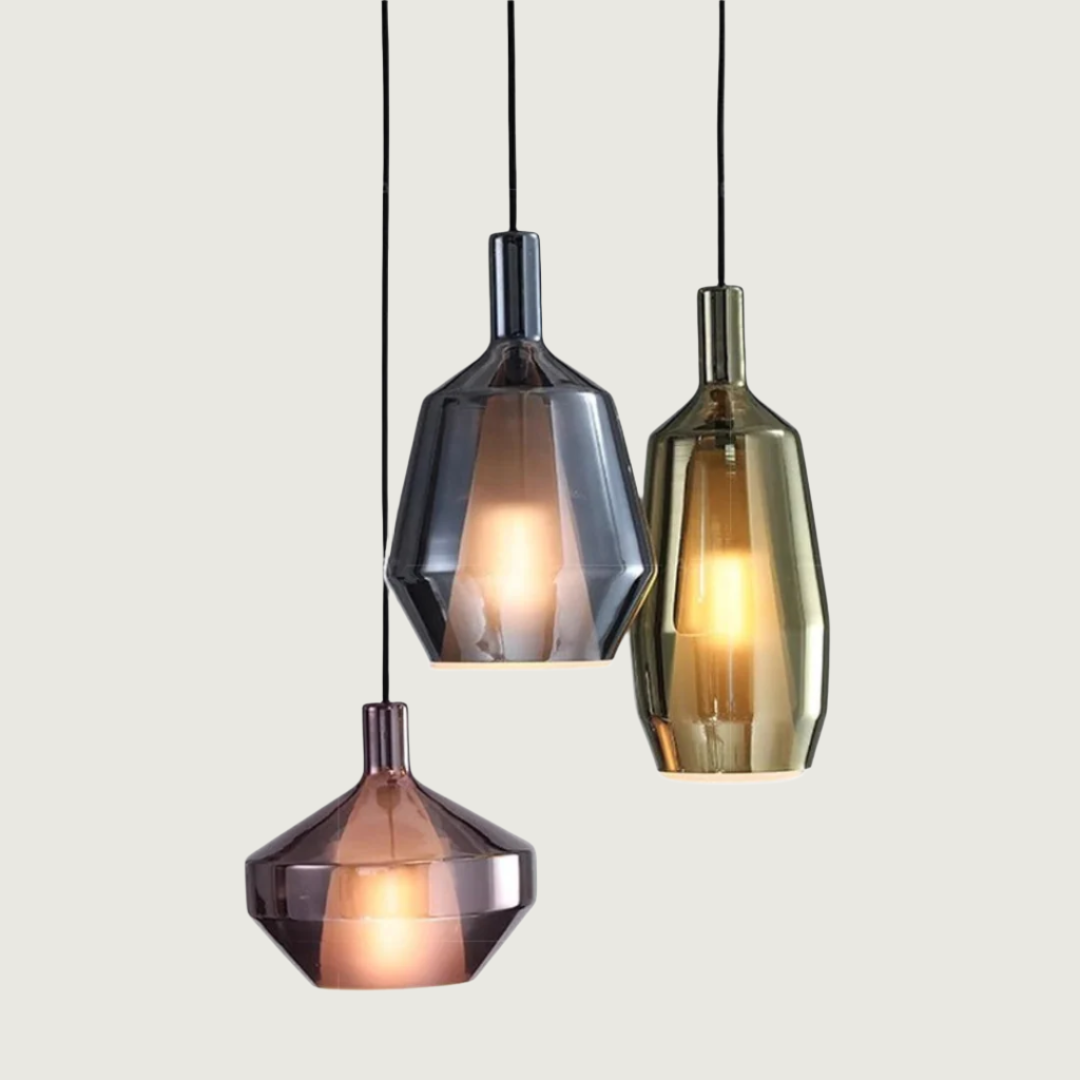 Noreia - Lámpara Colgante de Vidrio Moderno Multicolor para Comedor – Diseño Contemporáneo