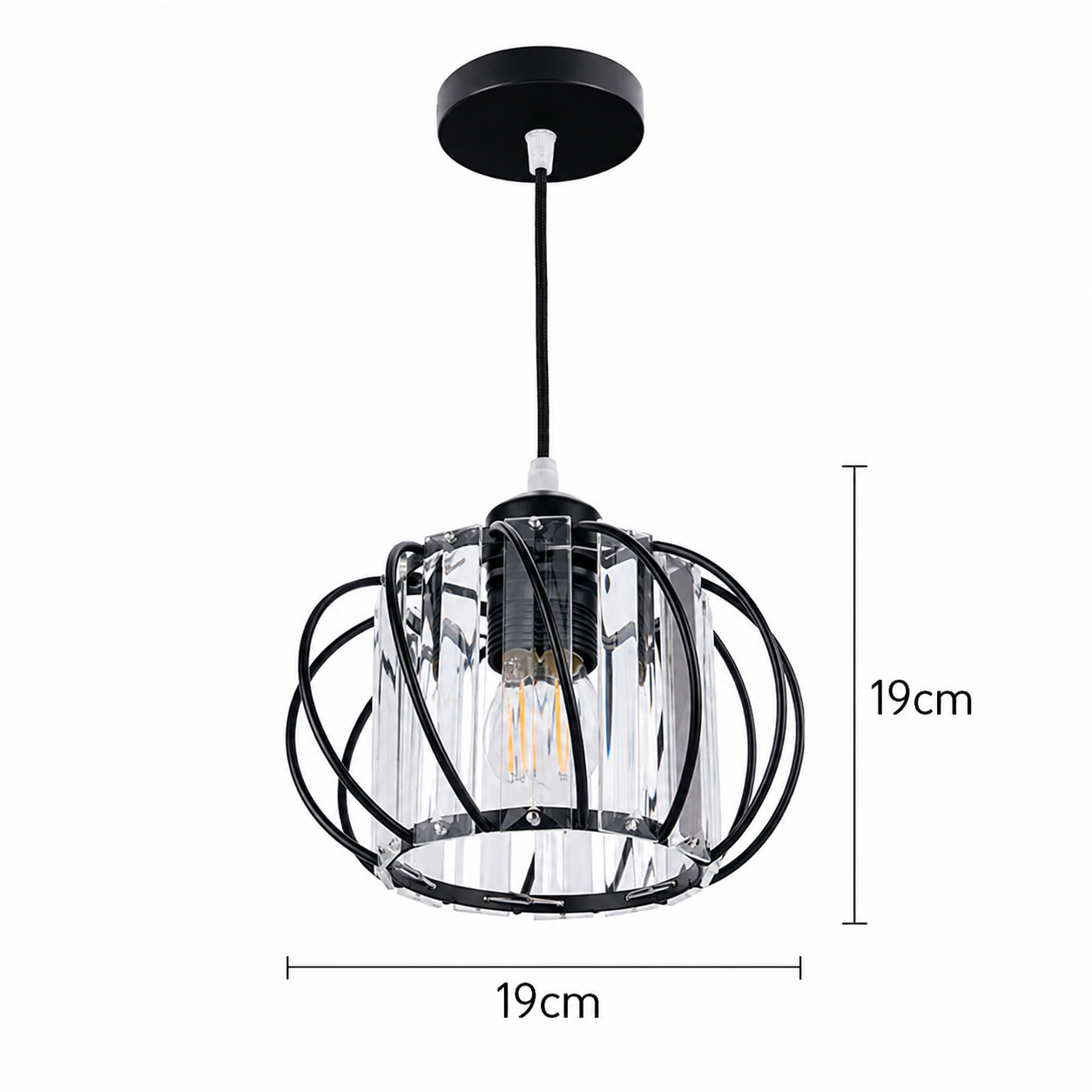 Kronis - Lámpara Colgante de Vidrio Globular Nórdica para Pasillo - Diseño Moderno y Minimalista