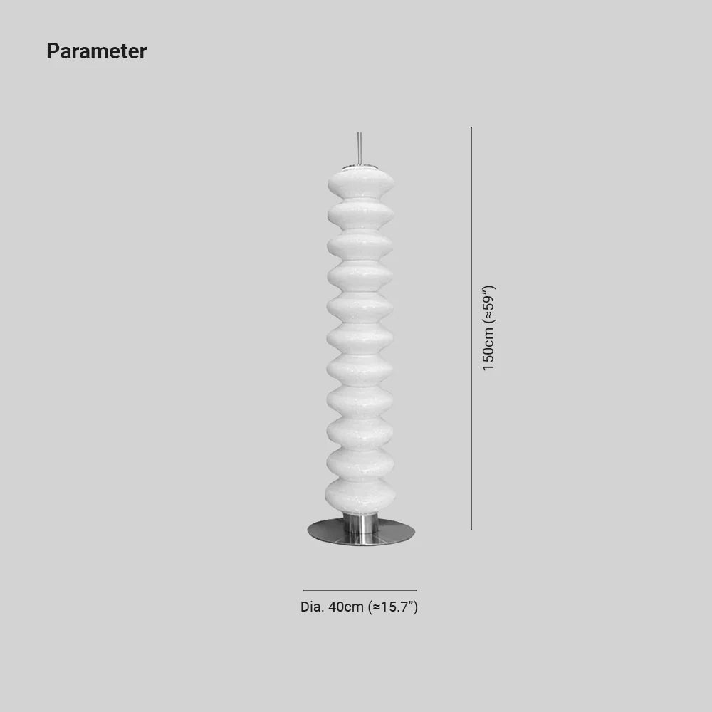 Lámpara de pie LED de cristal opal Sartela – medidas 150 cm de alto y base de 40 cm
