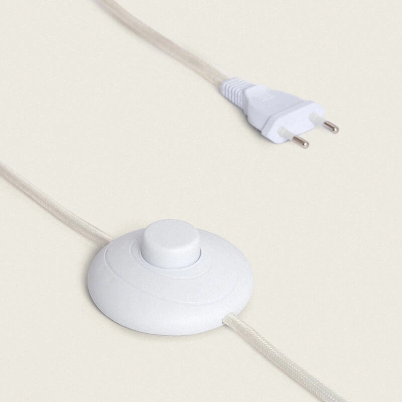 Lámpara de pie trípode de madera Talvia – cable con interruptor de pie