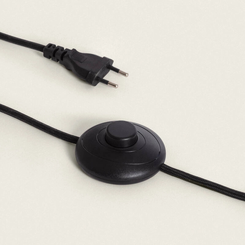 Lámpara de pie dorada Telina con pantalla de tela – cable con interruptor de pie