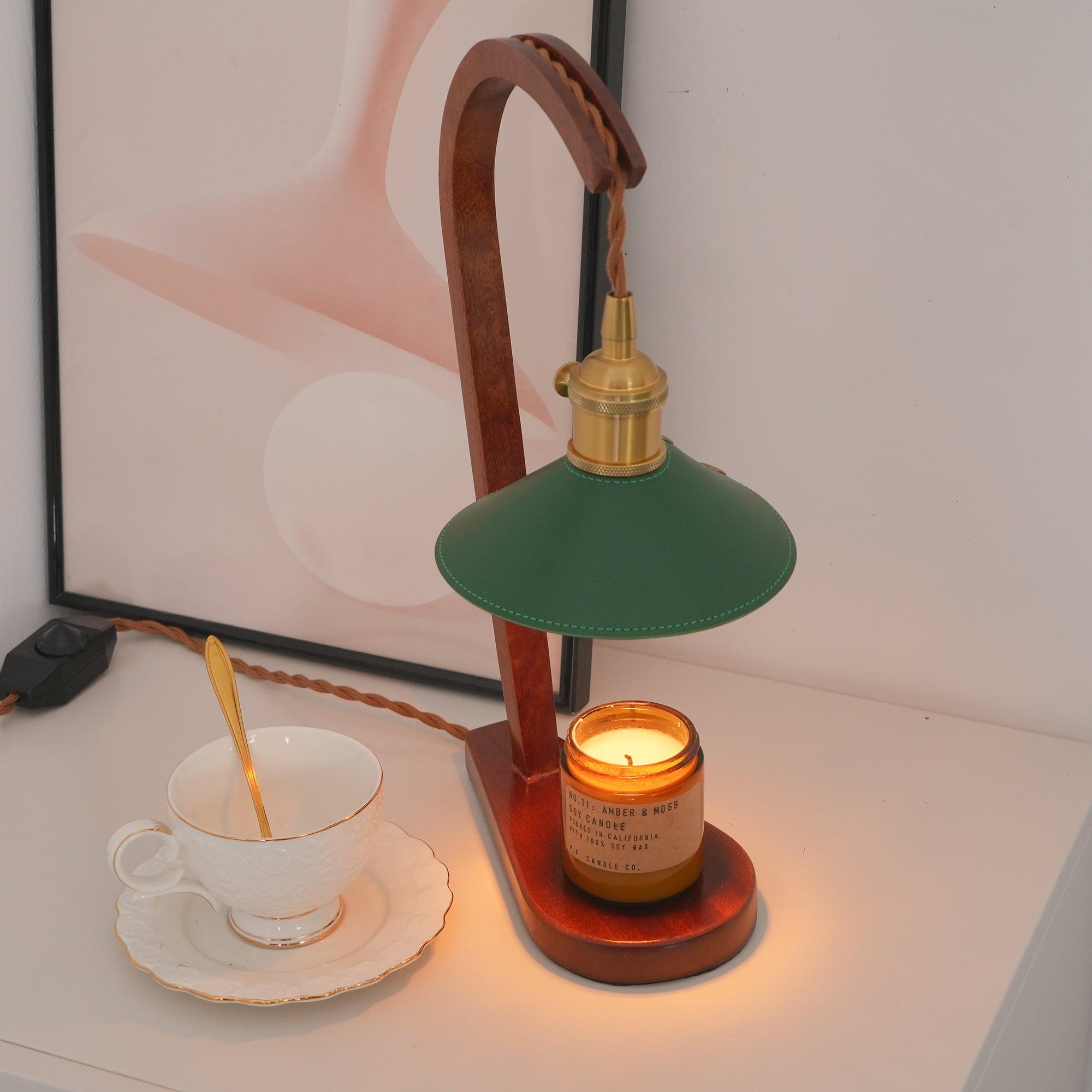 Lámpara Calentadora de Velas con Diseño Elegante y Base de Madera Sólida – Ideal para Difusión de Aroma Interior 5