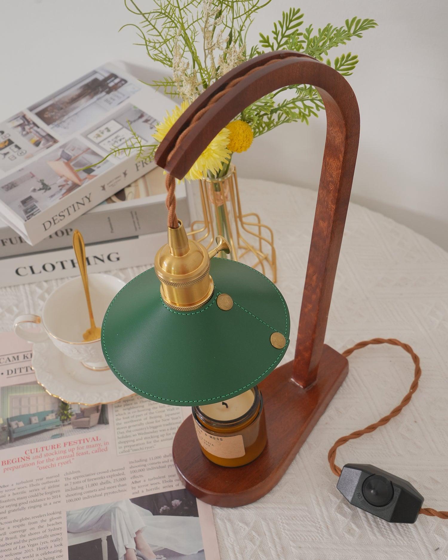 Lámpara Calentadora de Velas con Diseño Elegante y Base de Madera Sólida – Ideal para Difusión de Aroma Interior 8