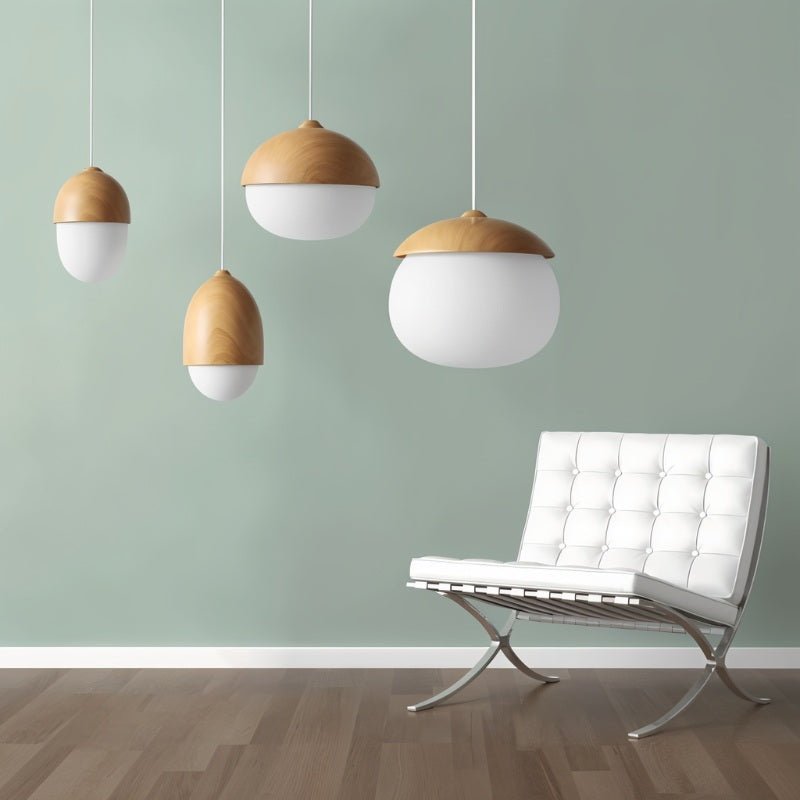 Lámpara Colgante Castanea de Diseño Moderno con Pantalla de Vidrio y Estructura de Metal 4