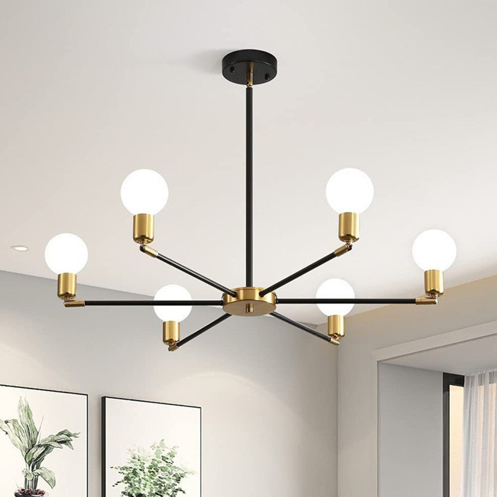 Lámpara Colgante Industrial Moderna de Hierro con 6 Luces – Diseño Minimalista para Comedor y Sala 2