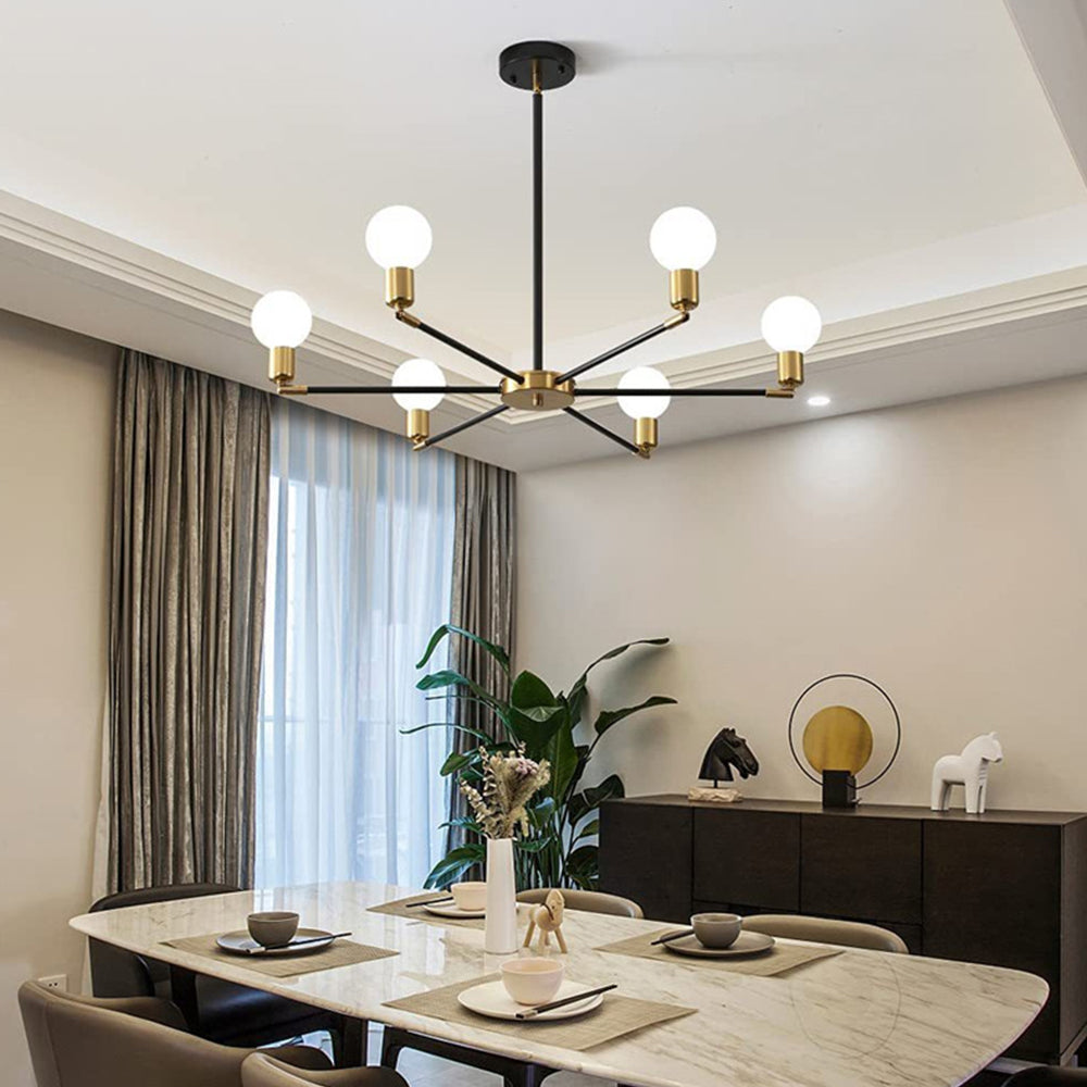 Lámpara Colgante Industrial Moderna de Hierro con 6 Luces – Diseño Minimalista para Comedor y Sala 3