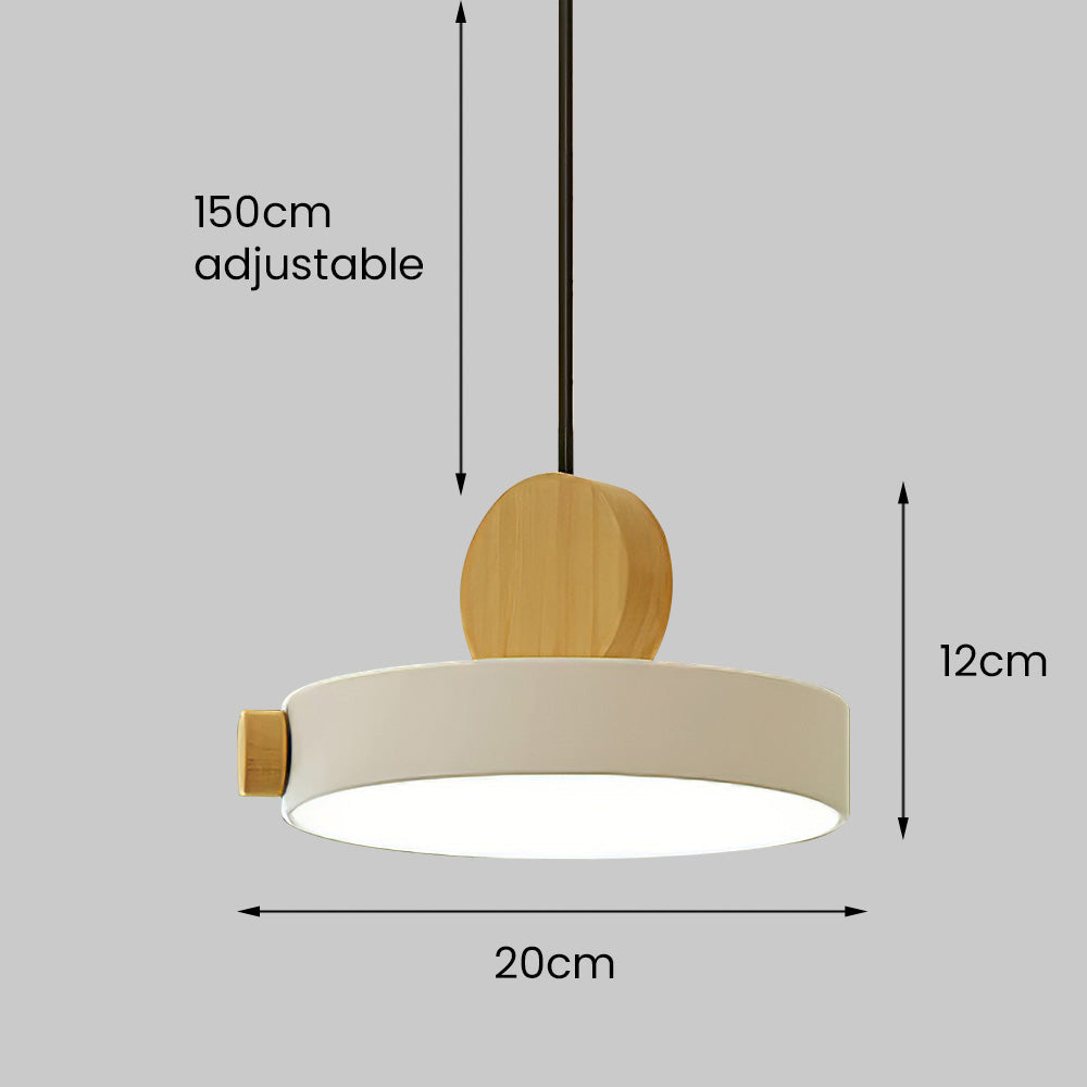 Lámpara Colgante LED Redonda de Madera Colorida – Iluminación Moderna para Cocina y Sala 8