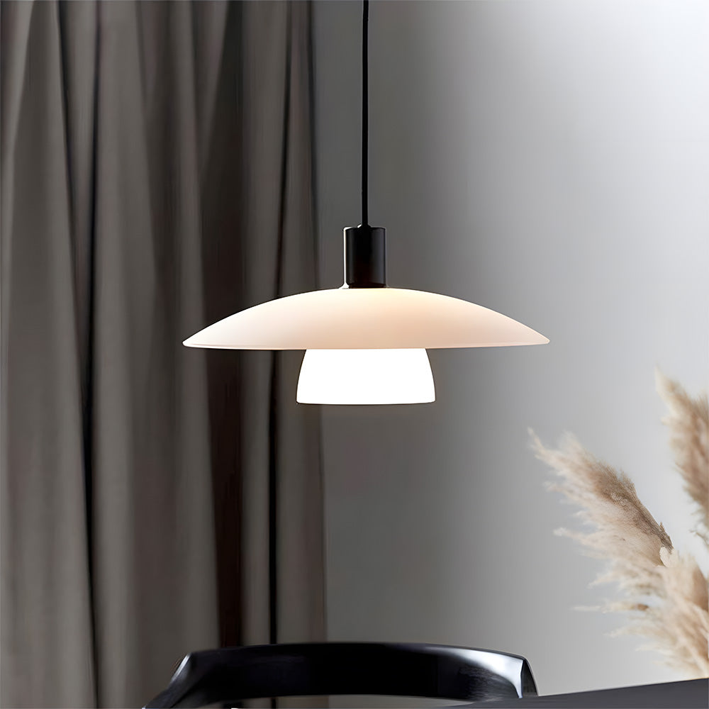 Lámpara Colgante Minimalista de Vidrio Blanco para Sala de Estar – Diseño Elegante y Moderno 2