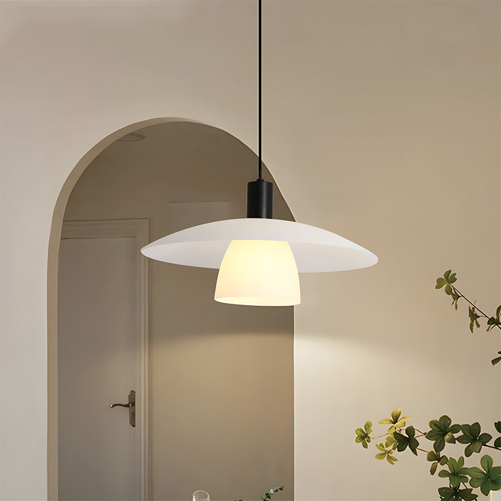 Lámpara Colgante Minimalista de Vidrio Blanco para Sala de Estar – Diseño Elegante y Moderno 3
