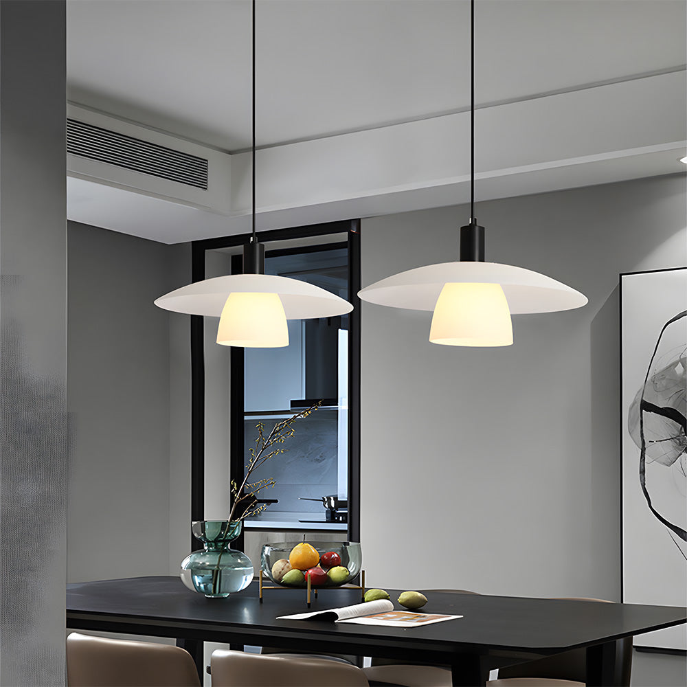 Lámpara Colgante Minimalista de Vidrio Blanco para Sala de Estar – Diseño Elegante y Moderno 5