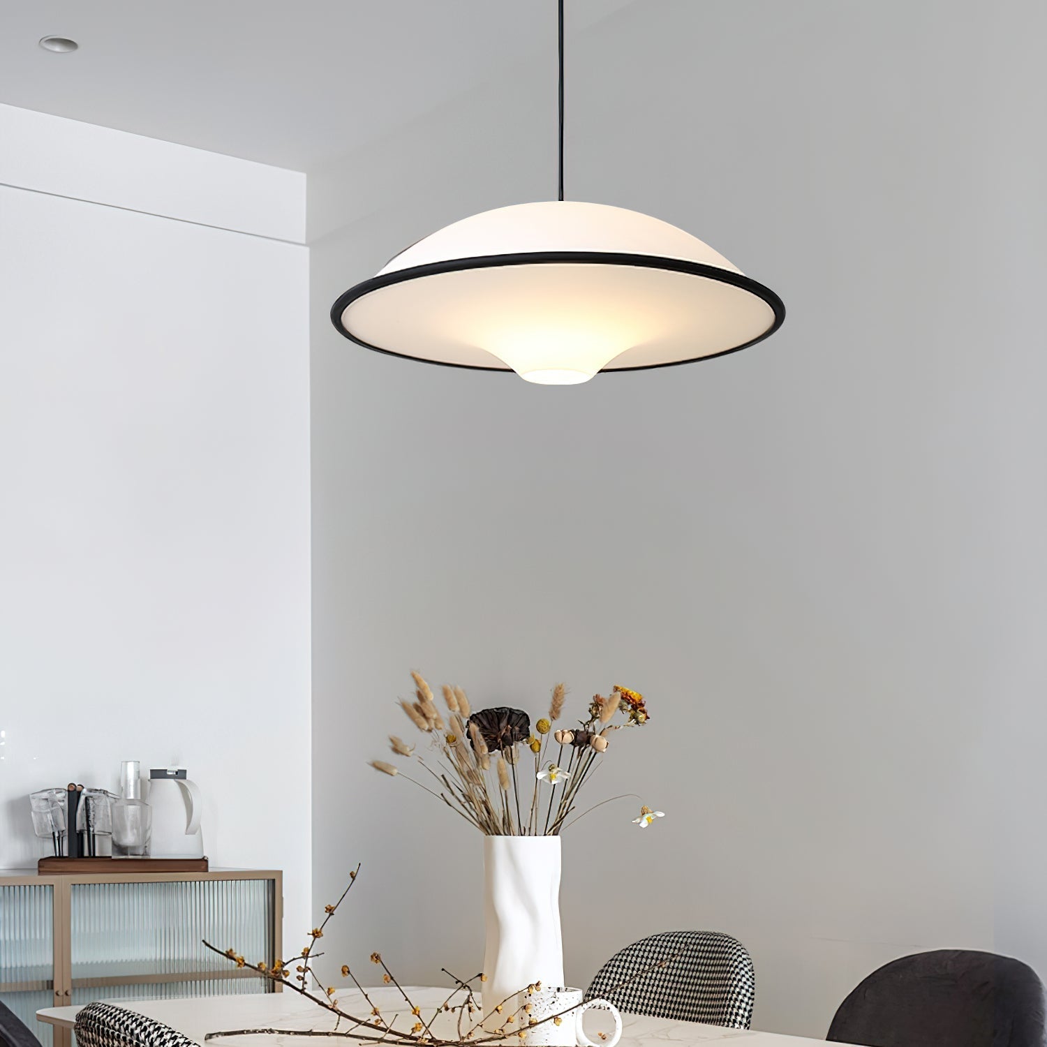 Lámpara Colgante Moderna Fontana LED Diseño Minimalista para Techo Bajo, Acrílico y Metal, Ajustable 30 cm 4