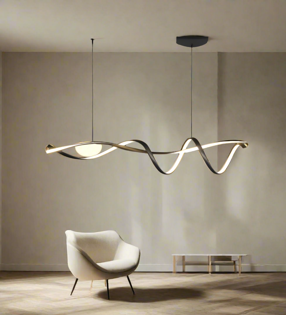 Lámpara Colgante Moderna LED Negra de Aluminio – Diseño Minimalista y Eficiente 4