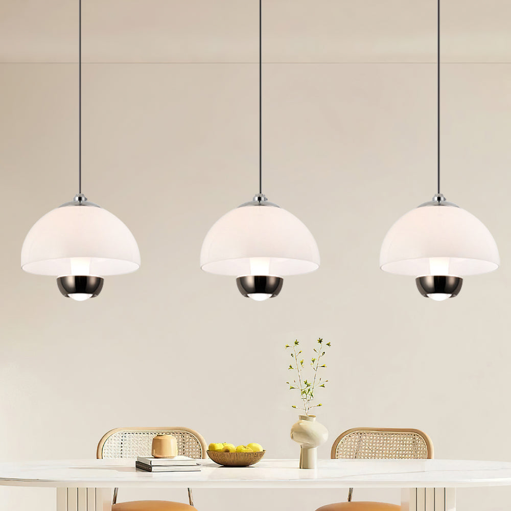 Lámpara Colgante Moderna de 3 Pantallas Ámbar para Cocina o Comedor – Ajustable y Eficiente 1